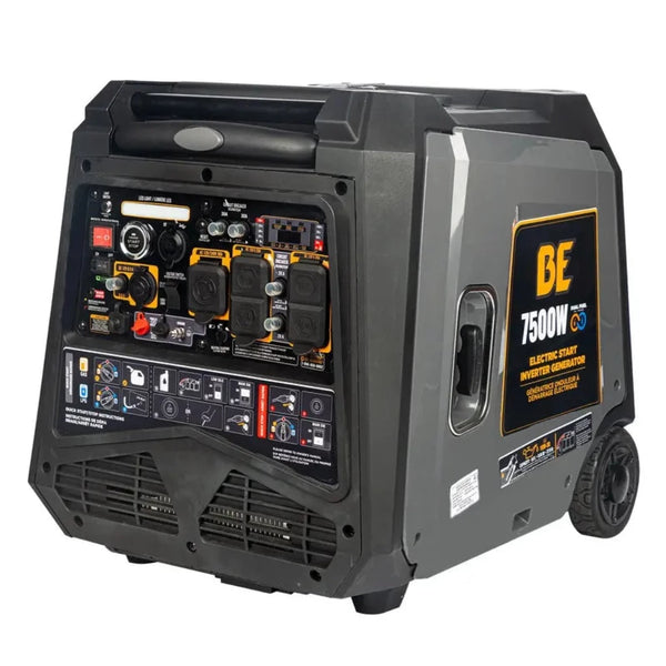 BE BE7500iD Quiet Dual Fuel Inverter Generator 7500 Watt Propane & Gasoline